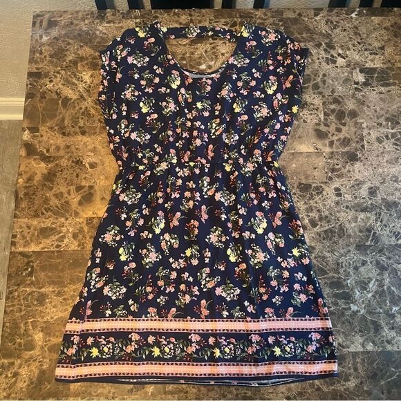 Pink Republic Dress Size Large Bar Back Double Scoopneck Skater - Picture 13 of 13